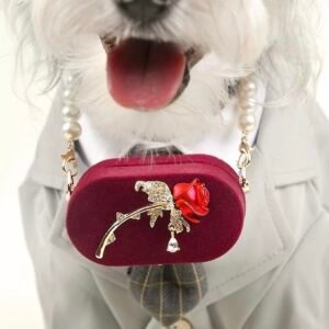 Velvet Ring Bearer Box for Wedding Dogs