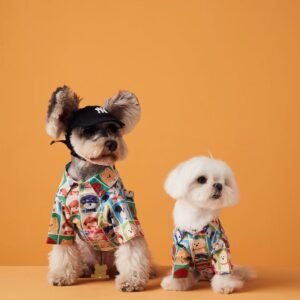 Summer Shirt with Puppy Print Patterns