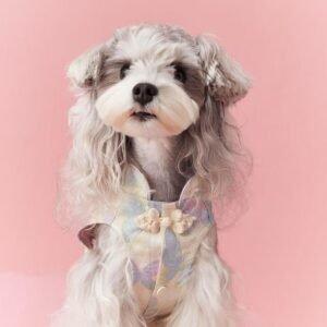 Oriental Charm Dog Dress - Butterfly Embroidered Qipao & Sleeveless Design